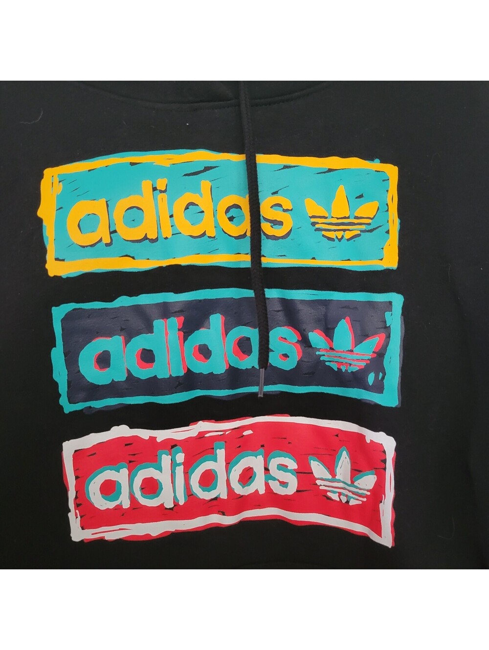 Adidas Hoodie Tri Linear Black Small Pull over NWOT Sweatshirt Logo Retro